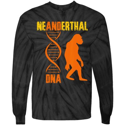 Neanderthal Primate Cave DNA Genetics Paleoanthropology Tie-Dye Long Sleeve Shirt