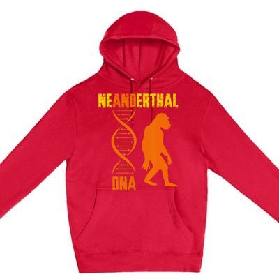 Neanderthal Primate Cave DNA Genetics Paleoanthropology Premium Pullover Hoodie