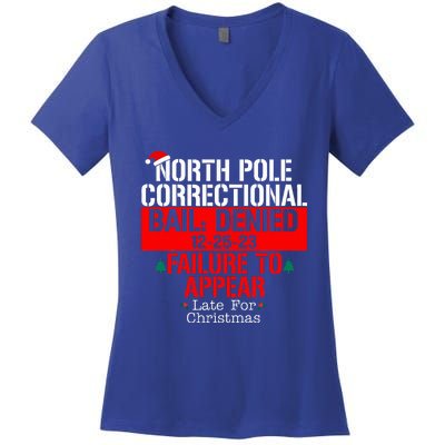 North Pole Correctional Bail Denied Failure To Appear Women's V-Neck T-Shirt