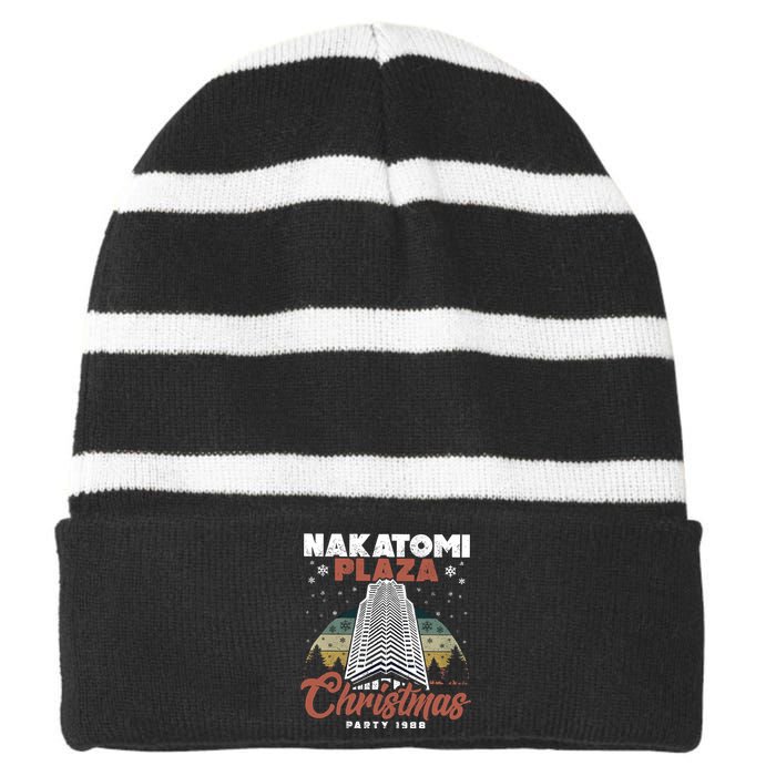 Nakatomi Plaza Christmas Party 1988 Vintage Striped Beanie with Solid Band