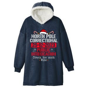 North Pole Correctional Public Intoxication Family Christmas Hooded Wearable Blanket