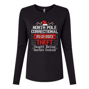 North Pole Correctional Theft Fun Matching Family Christmas Womens Cotton Relaxed Long Sleeve T-Shirt