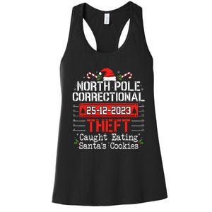 North Pole Correctional Theft Fun Matching Family Christmas Women's Racerback Tank