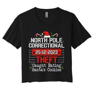 North Pole Correctional Theft Fun Matching Family Christmas Women's Crop Top Tee