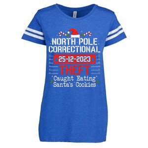 North Pole Correctional Theft Fun Matching Family Christmas Enza Ladies Jersey Football T-Shirt