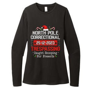 North Pole Correctional Trespassing Family Christmas Funny Womens CVC Long Sleeve Shirt