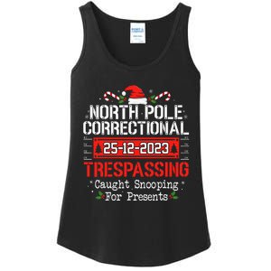 North Pole Correctional Trespassing Family Christmas Funny Ladies Essential Tank