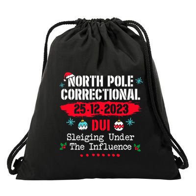 North Pole Correctional Dui Sleiging Under The Influence Drawstring Bag
