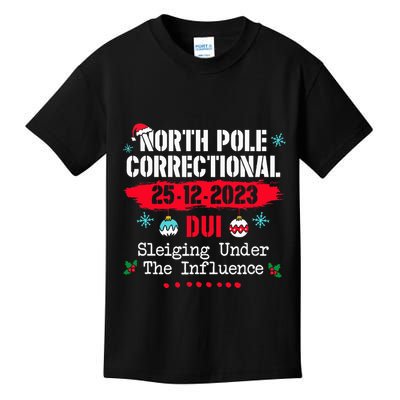 North Pole Correctional Dui Sleiging Under The Influence Kids T-Shirt