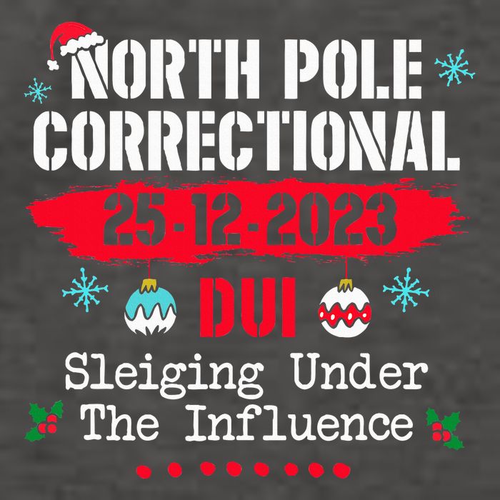 North Pole Correctional Dui Sleiging Under The Influence Vector Backpack