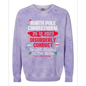 North Pole Correctional Disorderly Conduct Caught Elves Xmas Colorblast Crewneck Sweatshirt