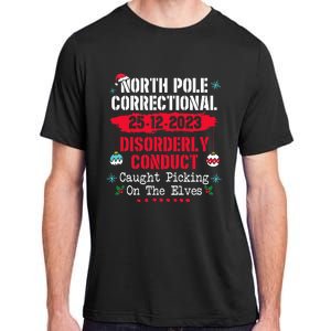 North Pole Correctional Disorderly Conduct Caught Elves Xmas Adult ChromaSoft Performance T-Shirt