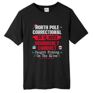 North Pole Correctional Disorderly Conduct Caught Elves Xmas Tall Fusion ChromaSoft Performance T-Shirt