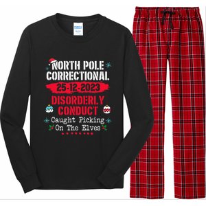 North Pole Correctional Disorderly Conduct Caught Elves Xmas Long Sleeve Pajama Set