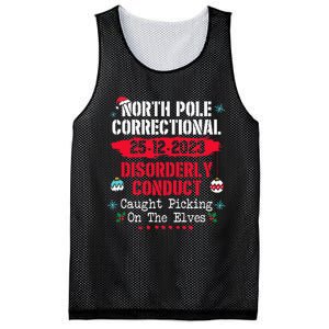 North Pole Correctional Disorderly Conduct Caught Elves Xmas Mesh Reversible Basketball Jersey Tank