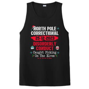 North Pole Correctional Disorderly Conduct Caught Elves Xmas PosiCharge Competitor Tank