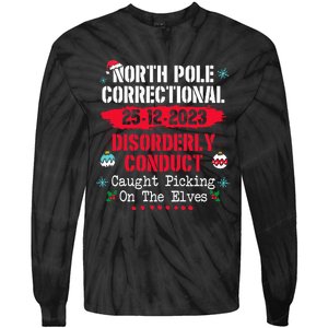 North Pole Correctional Disorderly Conduct Caught Elves Xmas Tie-Dye Long Sleeve Shirt