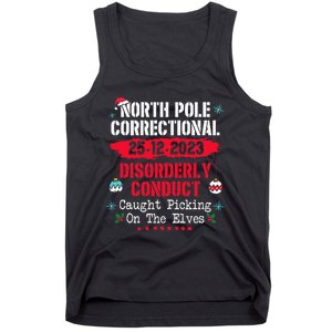 North Pole Correctional Disorderly Conduct Caught Elves Xmas Tank Top