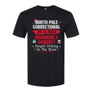 North Pole Correctional Disorderly Conduct Caught Elves Xmas Softstyle CVC T-Shirt