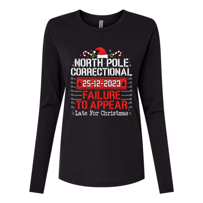 North Pole Correctional Failure To Appear Family Christmas Womens Cotton Relaxed Long Sleeve T-Shirt