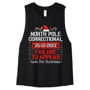 North Pole Correctional Failure To Appear Family Christmas Women's Racerback Cropped Tank