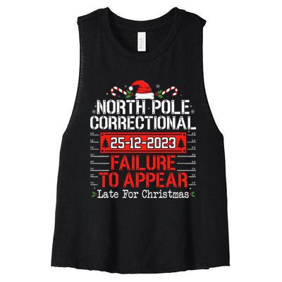 North Pole Correctional Failure To Appear Family Christmas Women's Racerback Cropped Tank