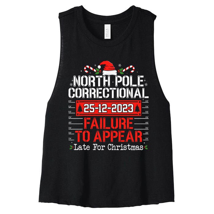 North Pole Correctional Failure To Appear Family Christmas Women's Racerback Cropped Tank