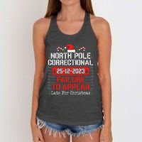 North Pole Correctional Failure To Appear Family Christmas Women's Knotted Racerback Tank