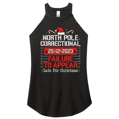 North Pole Correctional Failure To Appear Family Christmas Women's Perfect Tri Rocker Tank