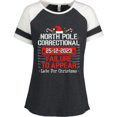 North Pole Correctional Failure To Appear Family Christmas Enza Ladies Jersey Colorblock Tee