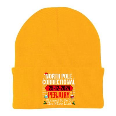 North Pole Correctional Perjury Christmas Holiday Pajamas Knit Cap Winter Beanie