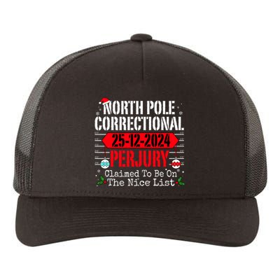 North Pole Correctional Perjury Christmas Holiday Pajamas Yupoong Adult 5-Panel Trucker Hat