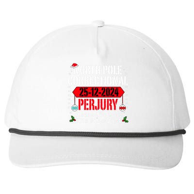 North Pole Correctional Perjury Christmas Holiday Pajamas Snapback Five-Panel Rope Hat