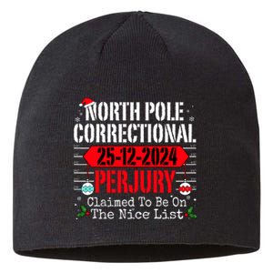 North Pole Correctional Perjury Christmas Holiday Pajamas Sustainable Beanie