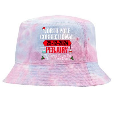 North Pole Correctional Perjury Christmas Holiday Pajamas Tie-Dyed Bucket Hat