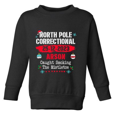 North Pole Correctional Arson caught smoking the mistletoe Toddler Sweatshirt