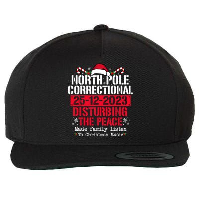 North Pole Correctional Disturbing Peace Family Christmas Wool Snapback Cap