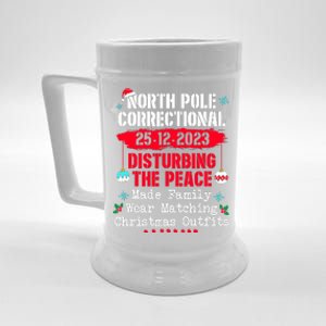 North Pole Correctional Disturbing Peace Wear Matching Tees Beer Stein