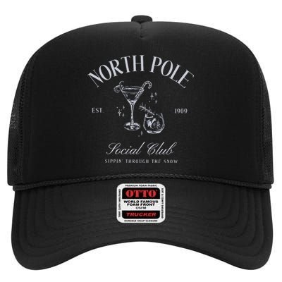 North Pole Club Christmas Cocktail Social Club High Crown Mesh Back Trucker Hat