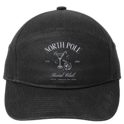 North Pole Club Christmas Cocktail Social Club 7-Panel Snapback Hat