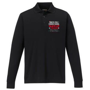 North Pole Correctional Treason DoesnT Believe Santa Claus Performance Long Sleeve Polo