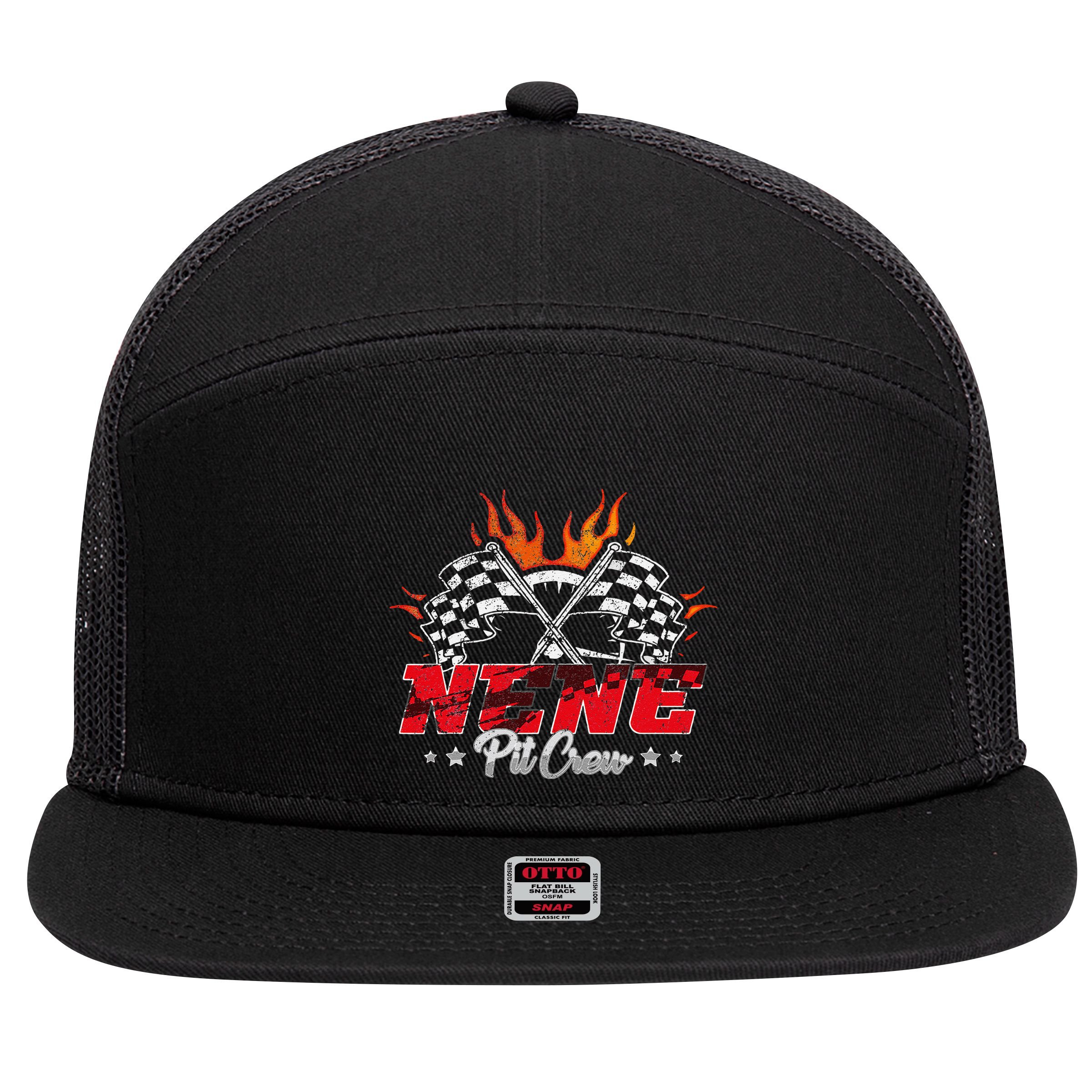 Nene Pit Crew Race Car Birthday Party Racing Family 7 Panel Mesh Trucker Snapback Hat