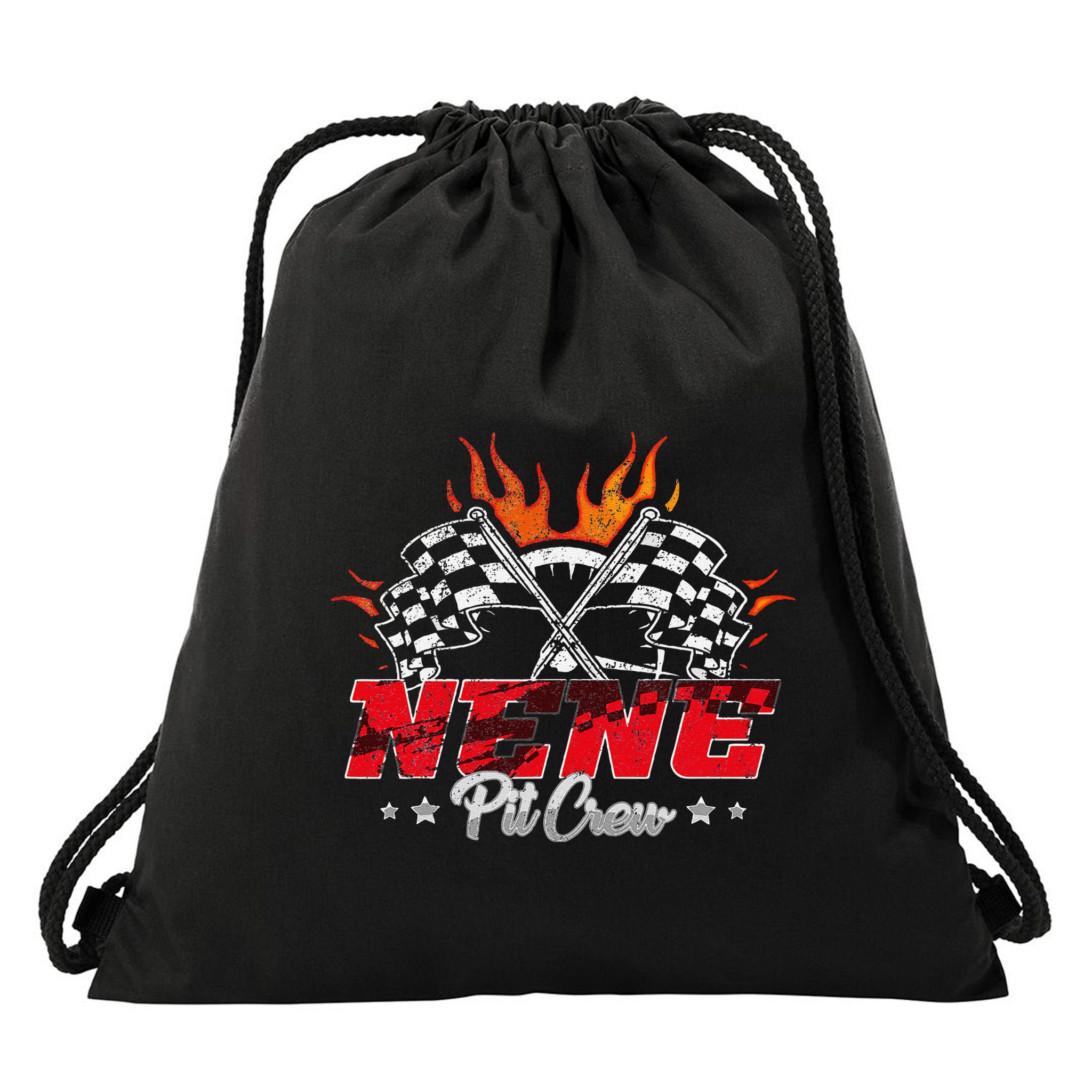 Nene Pit Crew Race Car Birthday Party Racing Family Drawstring Bag