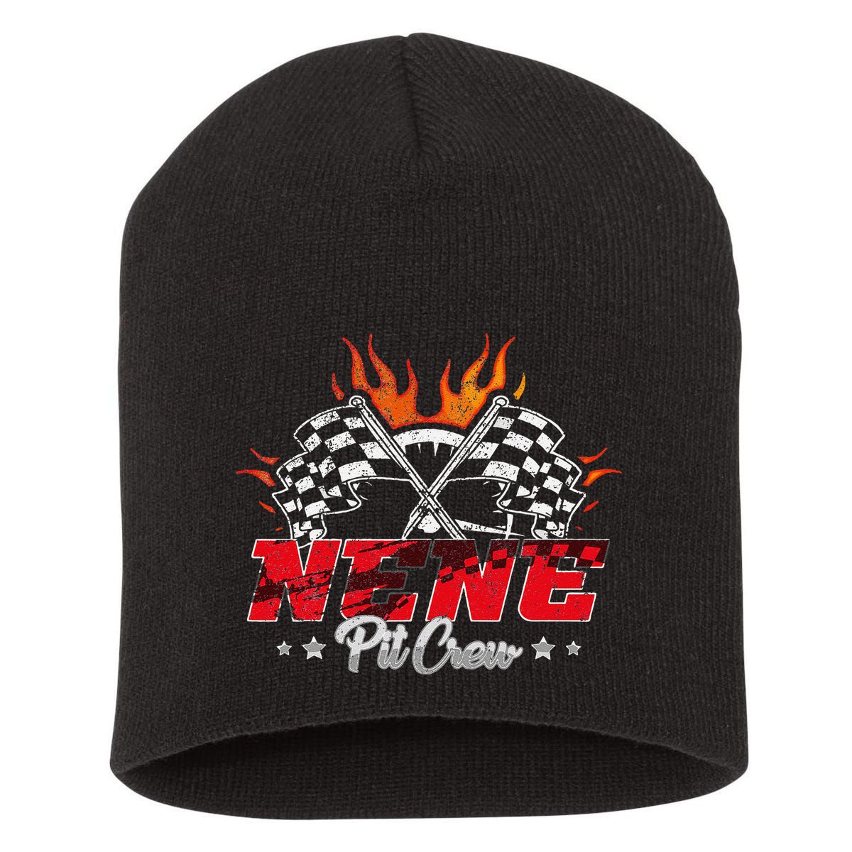Nene Pit Crew Race Car Birthday Party Racing Family Short Acrylic Beanie