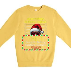 North Pole Correctional Theft Funny Santa Christmas Pajamas Premium Crewneck Sweatshirt