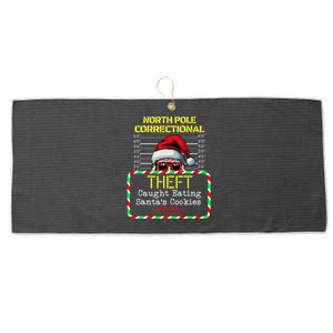 North Pole Correctional Theft Funny Santa Christmas Pajamas Large Microfiber Waffle Golf Towel