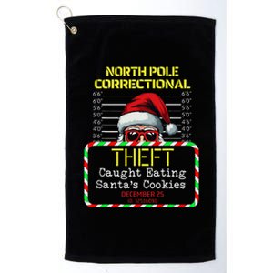 North Pole Correctional Theft Funny Santa Christmas Pajamas Platinum Collection Golf Towel