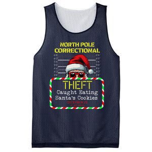 North Pole Correctional Theft Funny Santa Christmas Pajamas Mesh Reversible Basketball Jersey Tank