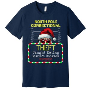 North Pole Correctional Theft Funny Santa Christmas Pajamas Premium T-Shirt