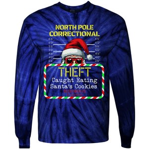 North Pole Correctional Theft Funny Santa Christmas Pajamas Tie-Dye Long Sleeve Shirt